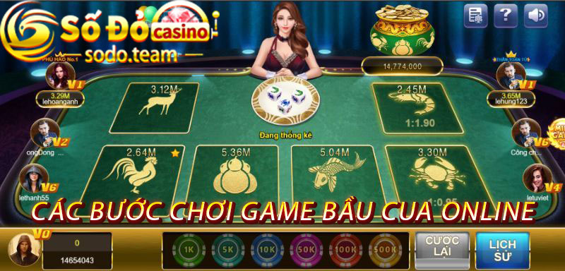các bước chơi game bầu cua online